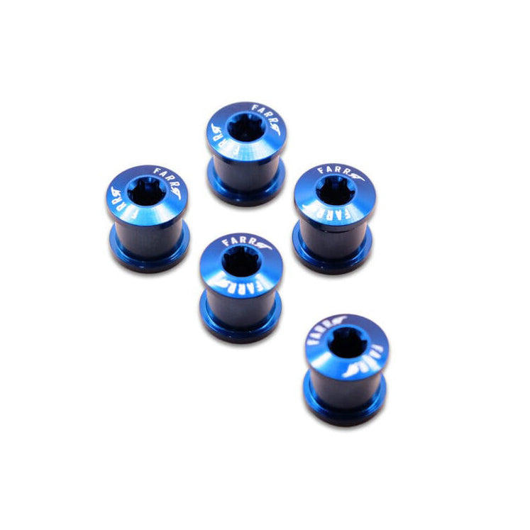 Alloy Torx Chainring Bolts, 5pc Set, Blue
