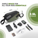 ROAD TO SKY Recycled Tire Bike Handlebar Bag - 2.5L
