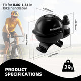 ROCKBROS 80DB Bike Bell Aluminum Alloy Helmet-Shaped Fits 22-34mm Handlebars