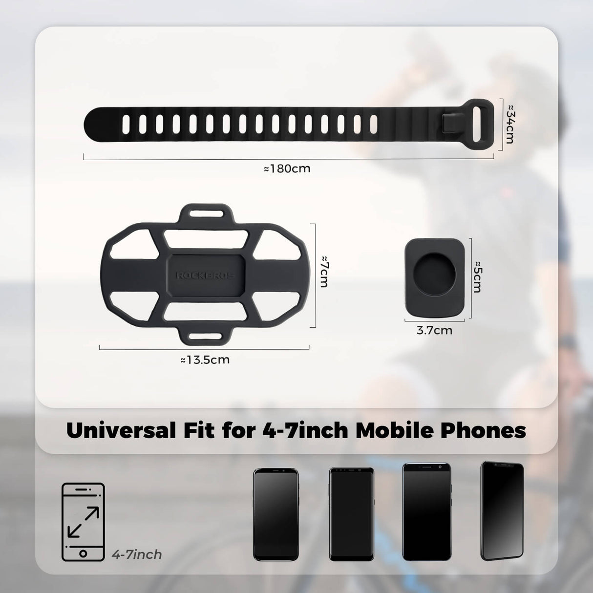 Bike Phone Mount Silicone Quick-Release