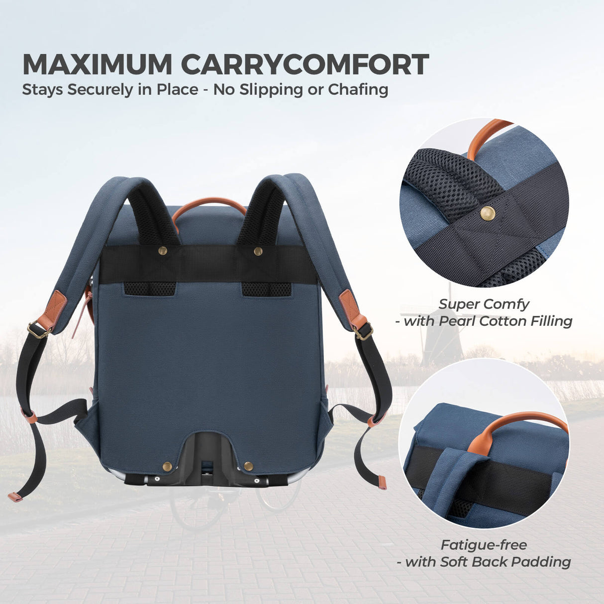 Folding Bike Handlebar Bag Backpack - 8.3L