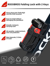 ROCKBROS Folding Heavy Duty Anti Theft  Bike Lock 120cm/47.24inch with 2 Keys
