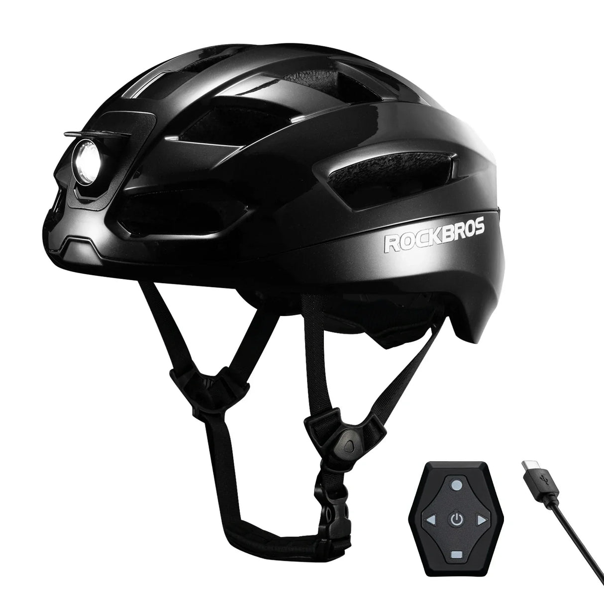 Steering Remote Smart Riding Helmet with Bike Headlight and Tail Light GlowGuard