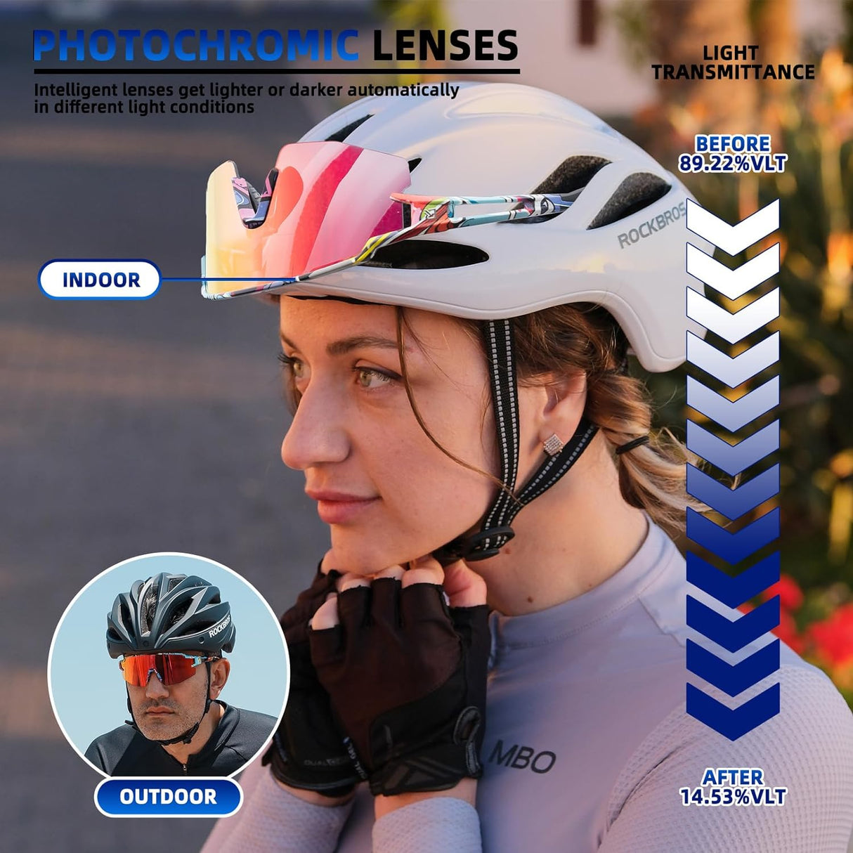Half-Frame Photochromic Sports Sunglasses (UV400)