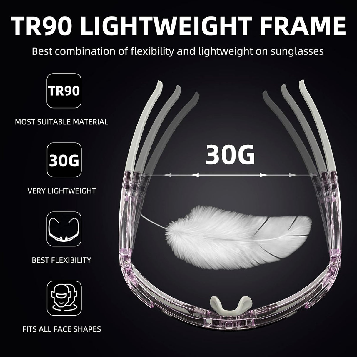Half-Frame Photochromic Sports Sunglasses (UV400)