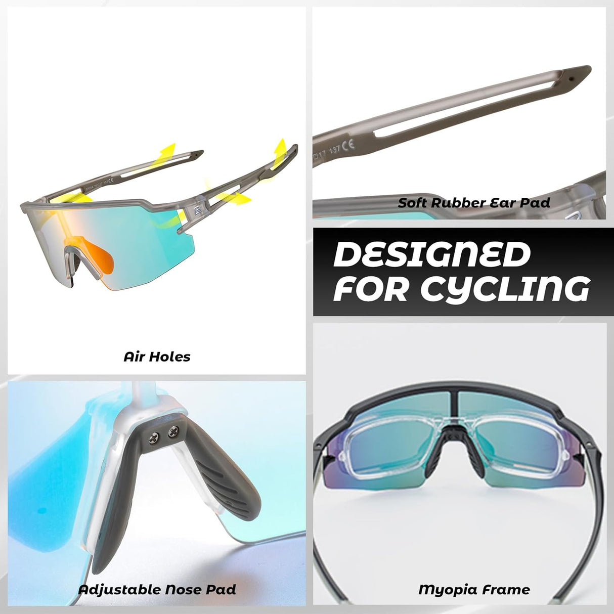 Half-Frame Photochromic Sports Sunglasses (UV400)