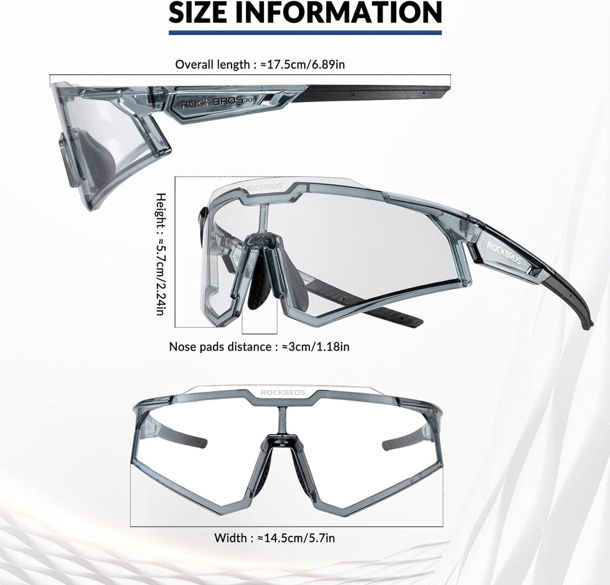 Half-Frame Photochromic Sports Sunglasses (UV400)