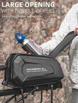 ROCKBROS Hard Shell Bike Rack Bag Waterproof 9L Capacity with Shoulder Strap