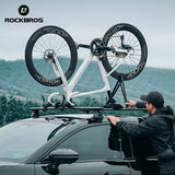 ROCKBROS Inverted Roof Bike Rack for Cars Quick-Release Straps and Clamps