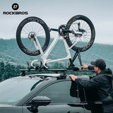 ROCKBROS Inverted Roof Bike Rack for Cars Quick-Release Straps and Clamps