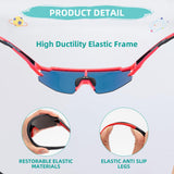 ROCKBROS Polarized Youth Kids UV400 Cycling Sports Sunglasses for Boys Girls Age 8-14