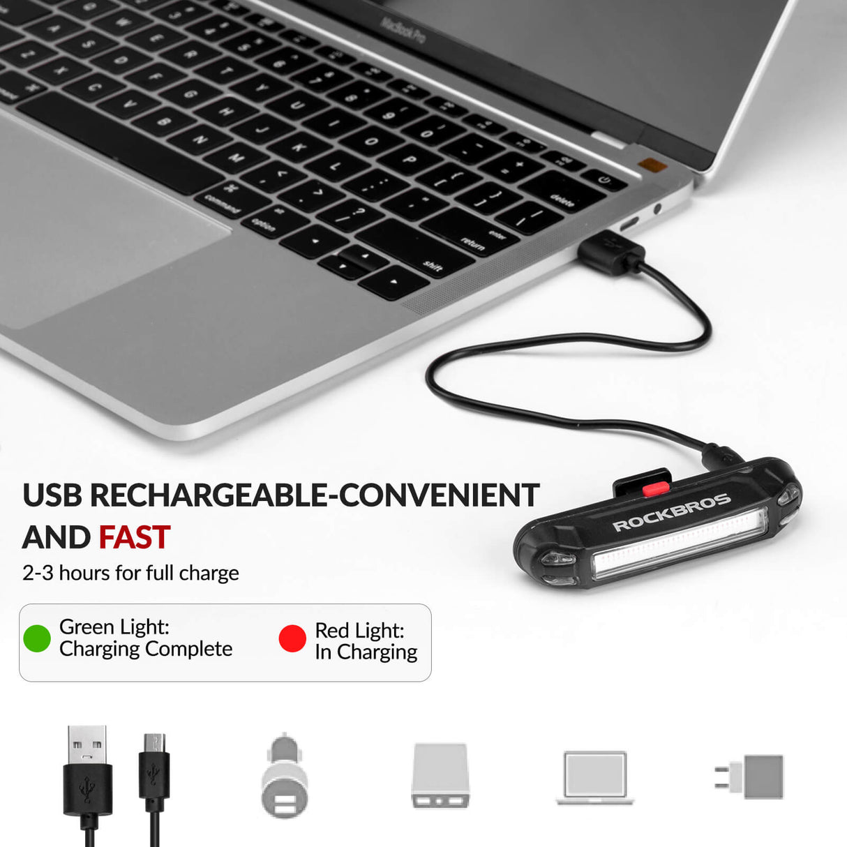 Rear Bike Light USB Rechargeable