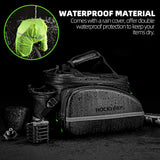 ROCKBROS Bike Rack Bag Waterproof Carbon Leather Rear Seat Cargo Pack 34L