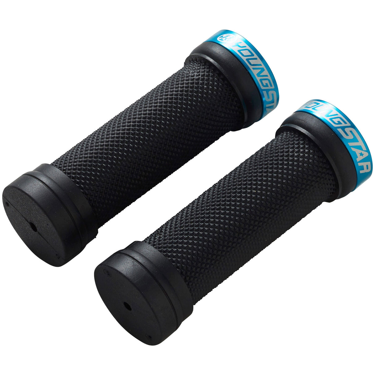Youngstar Single Lock-On Grips, 28mm, Black/Light Blue