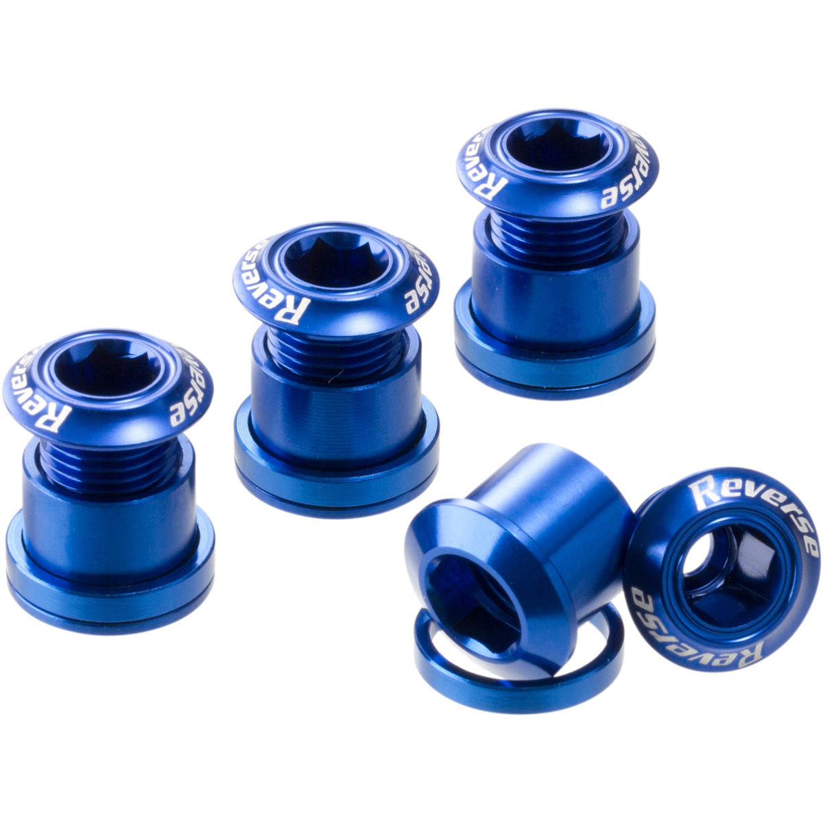 Reverse Chainring Bolt Set 8pc - Blue