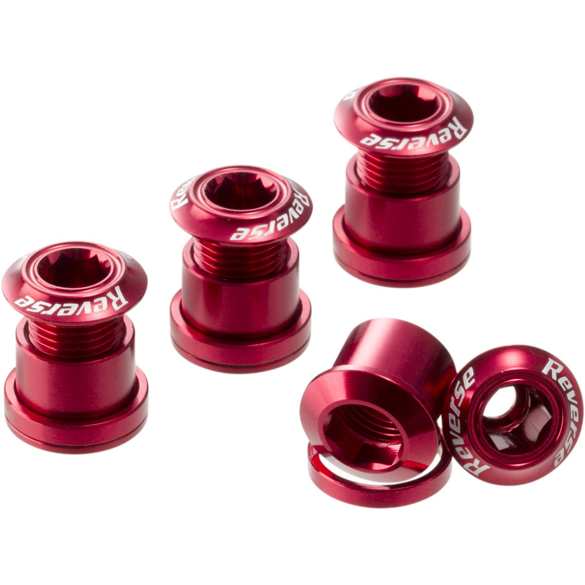 Chainring Bolt Set, 8pc - Red
