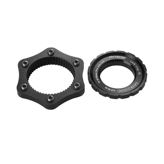 Reverse Rotor Adapter Center Lock to 6-Bolt Black