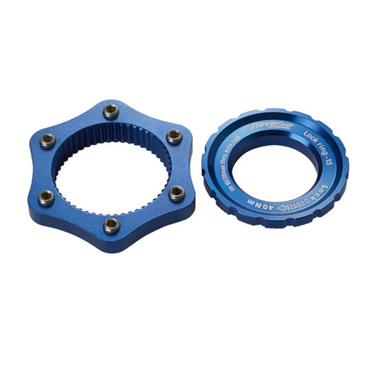 Reverse Rotor Adapter Center Lock to 6-Bolt Blue