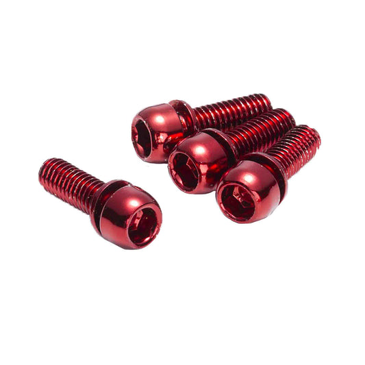 Reverse Disc Brake Caliper Bolts M6x18 4/Pack - Red