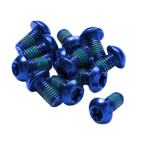 Disc Rotor Bolts, M5x10, 12/Pack - Blue