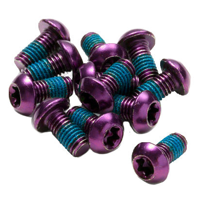 Disc Rotor Bolts, M5x10, 12/Pack - Purple