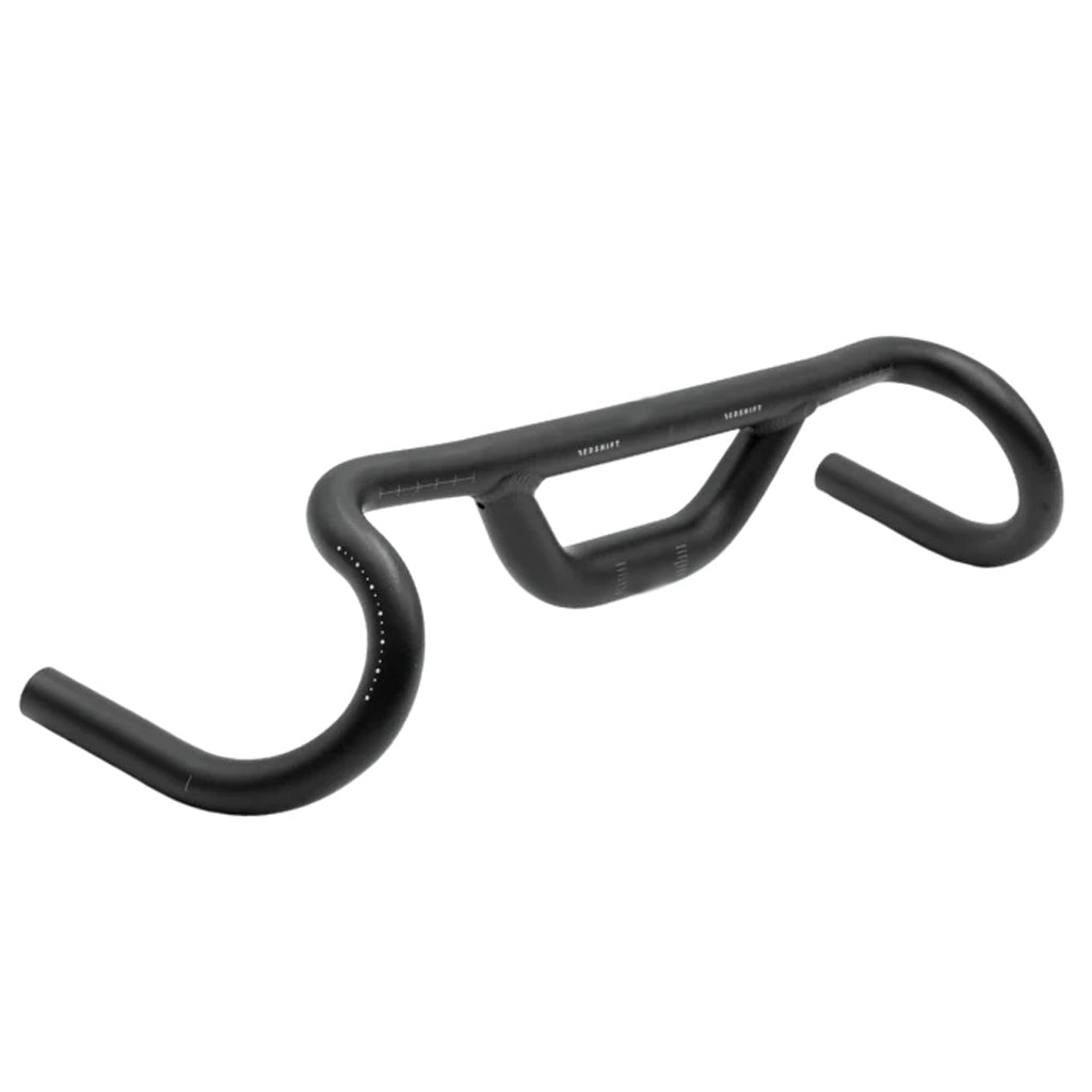 Top Shelf Drop Bar 70mm Rise 25 deg - 44cm, Black