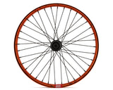 20" RAMPAGE PRO STREET FRONT FEMALE AXLE WHEEL, ORANGE / BLACK SPLATTER