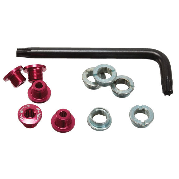 Alloy Outer Chainring Bolt Set, Single - Red