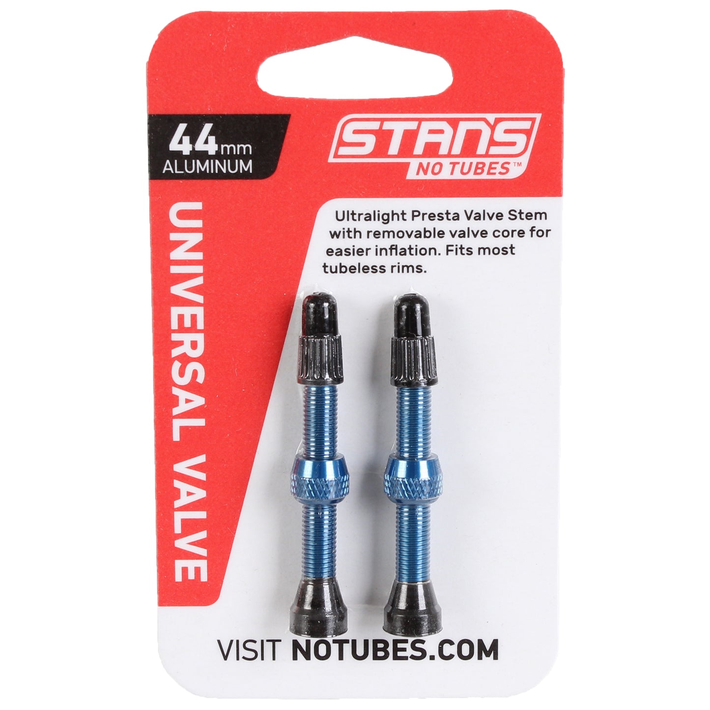 Stans Alloy Valve Stems - 44mm Pair Blue