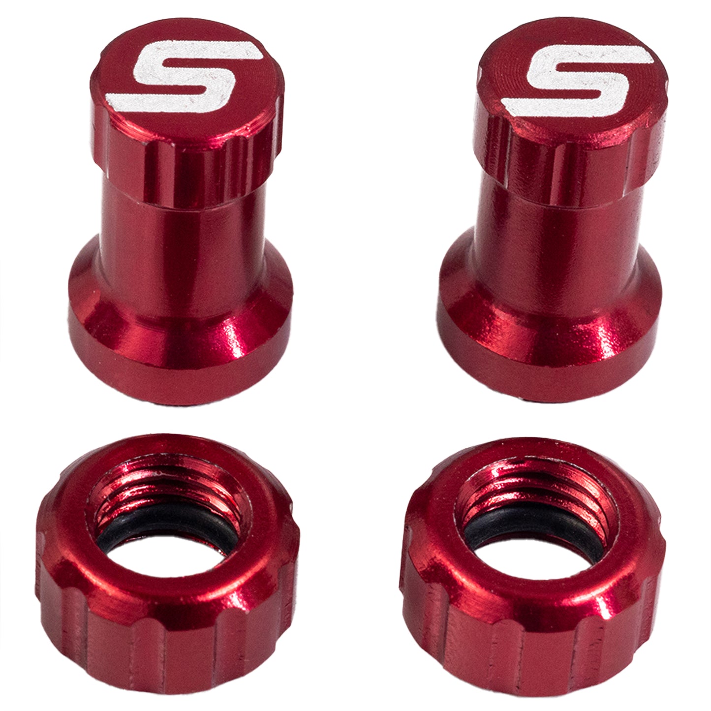 Stans Tubeless Valve Stem Cap Color Kit - Red Pair