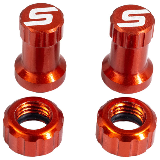 Stans Tubeless Valve Stem Cap Color Kit - Orange Pair