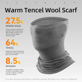 Merino Wool Neck Gaiter Face Mask Thermal for Men Women