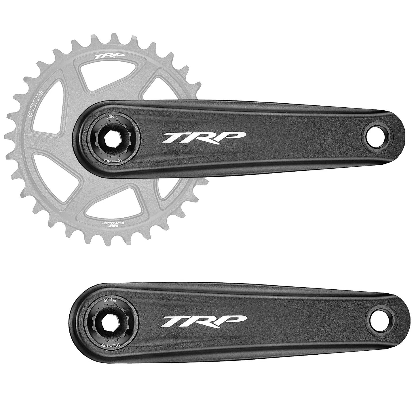 TRP CK-8050 Crankset - 165mm 12-Speed For 68/73mm Frame BB DM CINCH Chainring Interface 30mm Spindle Sandblasted BLK