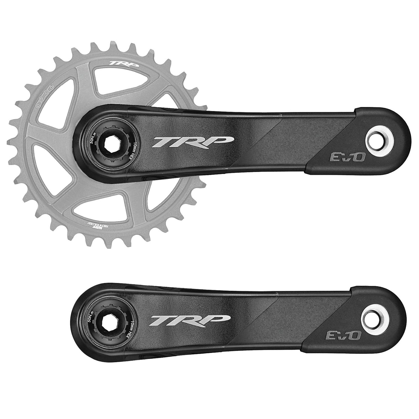 TRP CK-9050 EVO Crankset - 165mm 12-Speed For 68/73mm Frame BB DM CINCH Chainring Interface 30mm Spindle Carbon BLK/Silver