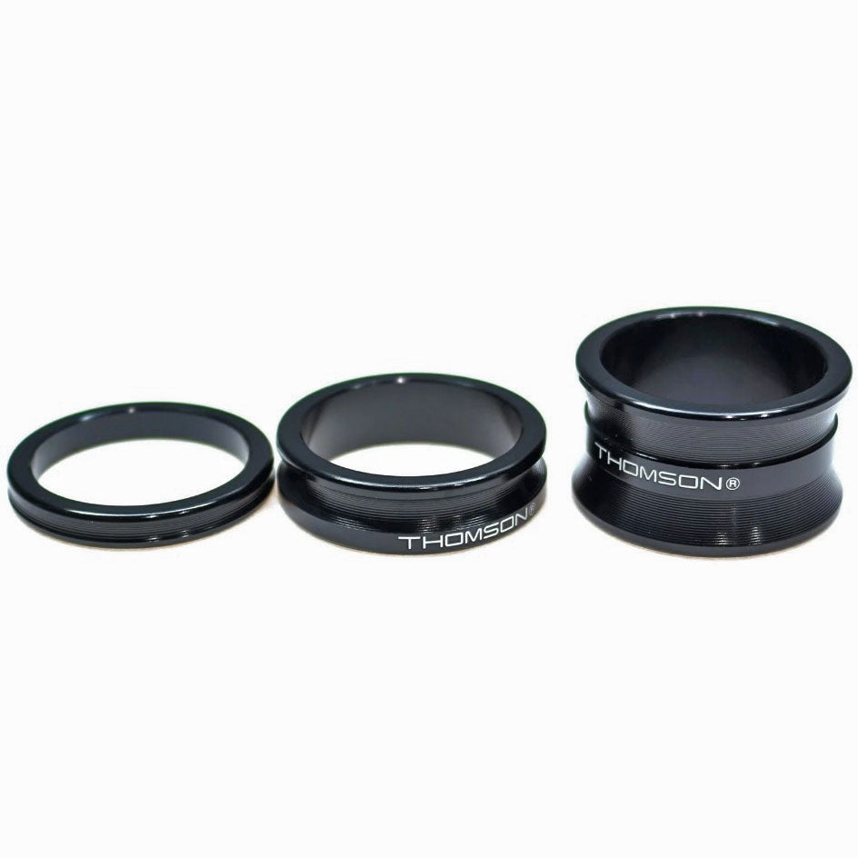 Aluminum Headset Spacer Pack, 1-1/8", Black, 3/Count