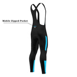 Urban Cycling Blue Super Roubaix Thermal Long Sleeve Jerseys / Bib Tights
