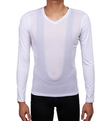 Men's Mesh Base Layer - White Long Sleeve Cycling Undershirt