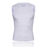 Men's Mesh Base Layer - White Sleeveless Cycling Undershirt