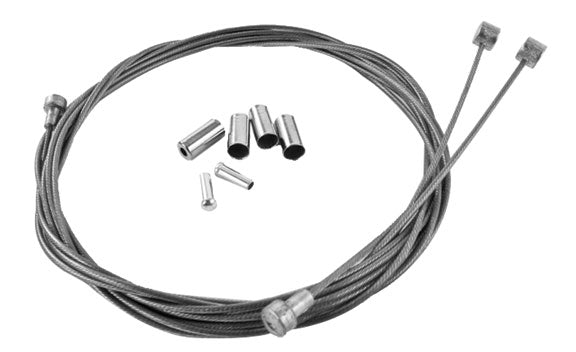 Metallic Braid Brake Cable Kit - Silver