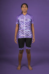 Women's Pro Series Purple Cycling Short Sleeve Jerseys / Bib Shorts