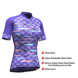Women's Pro Series Purple Cycling Short Sleeve Jerseys / Bib Shorts