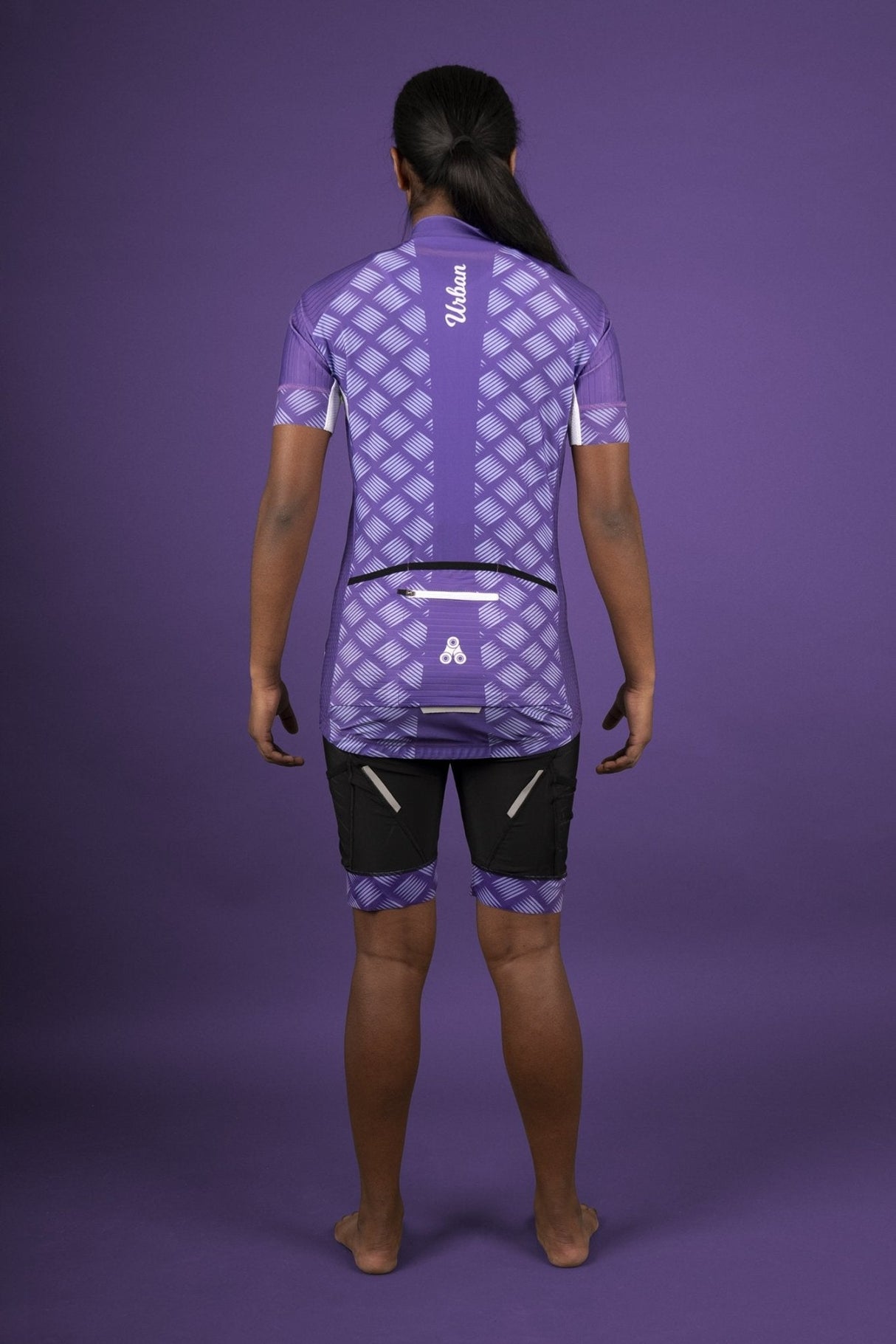 Women's Pro Series Purple Cycling Short Sleeve Jerseys / Bib Shorts