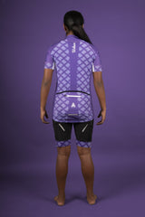 Women's Pro Series Purple Cycling Short Sleeve Jerseys / Bib Shorts