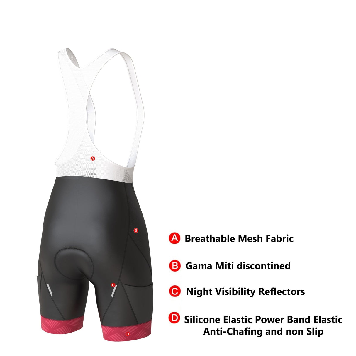 Women's Pro Series Red Cycling Short Sleeve Jerseys / Bib Shorts