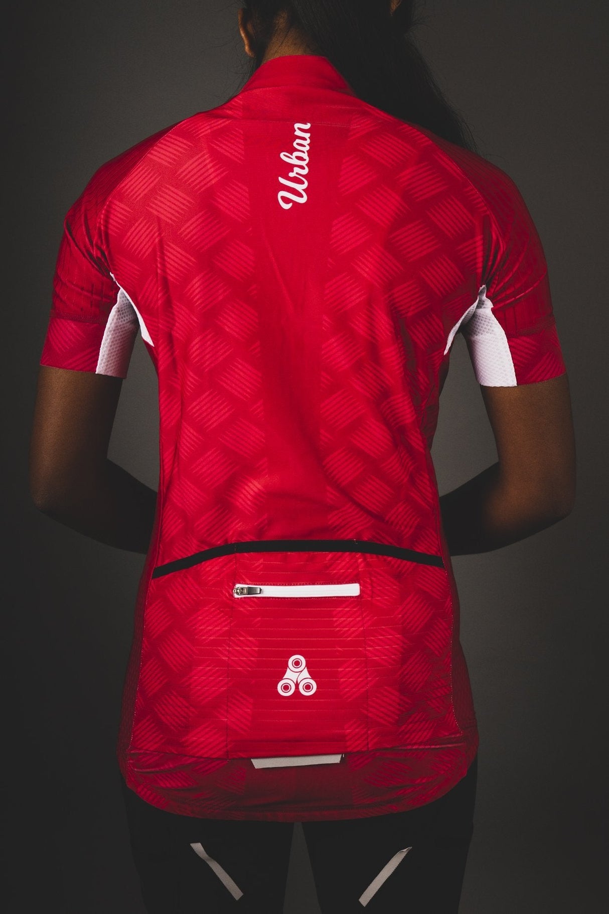 Women's Pro Series Red Cycling Short Sleeve Jerseys / Bib Shorts