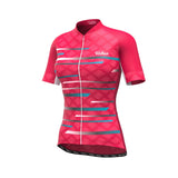Women's Pro Series Red Cycling Short Sleeve Jerseys / Bib Shorts