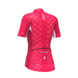 Women's Pro Series Red Cycling Short Sleeve Jerseys / Bib Shorts