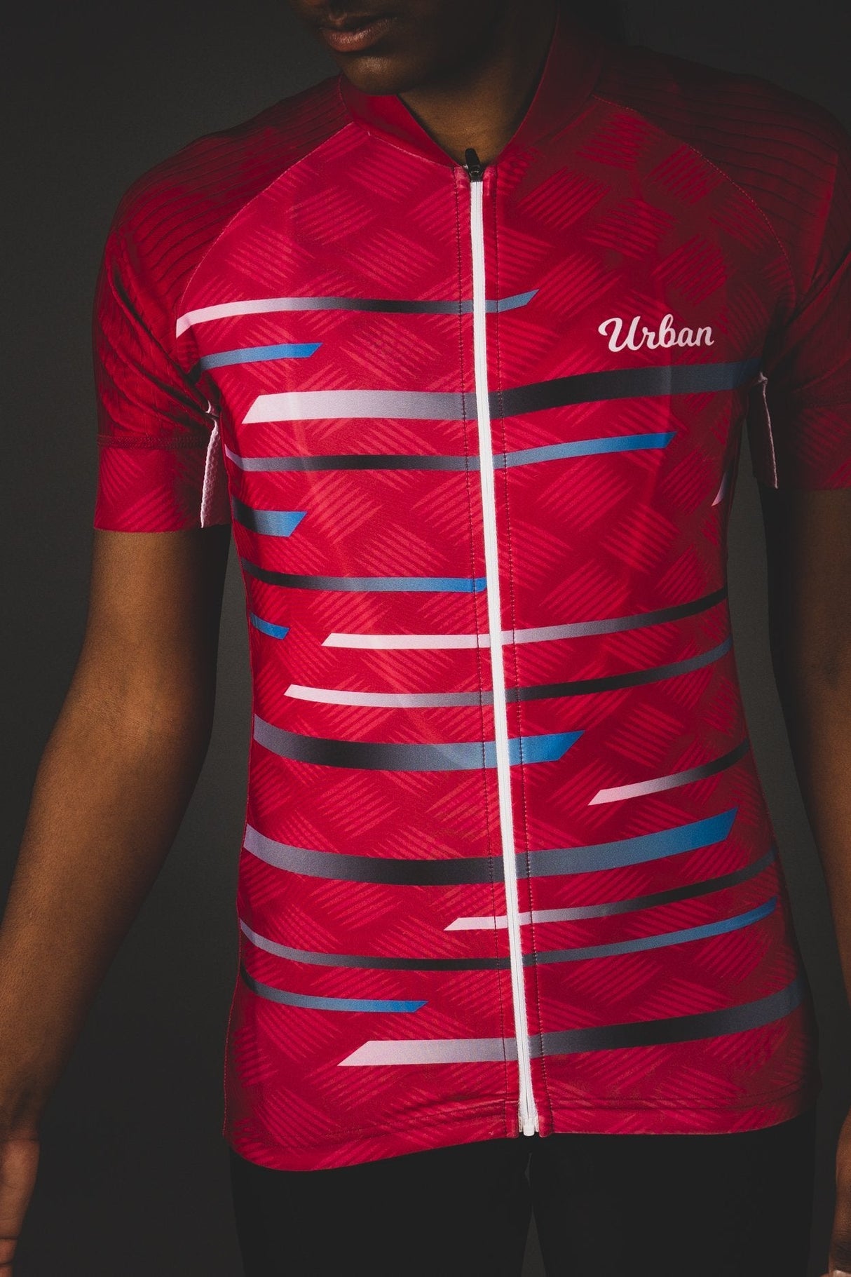 Women's Pro Series Red Cycling Short Sleeve Jerseys / Bib Shorts