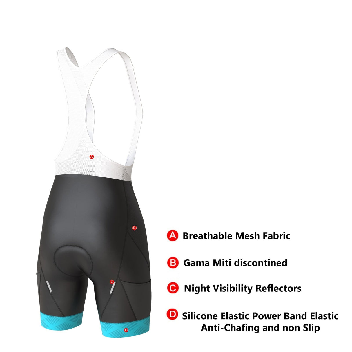 Women's Pro Series Teal Cycling Short Sleeve Jerseys / Bib Shorts