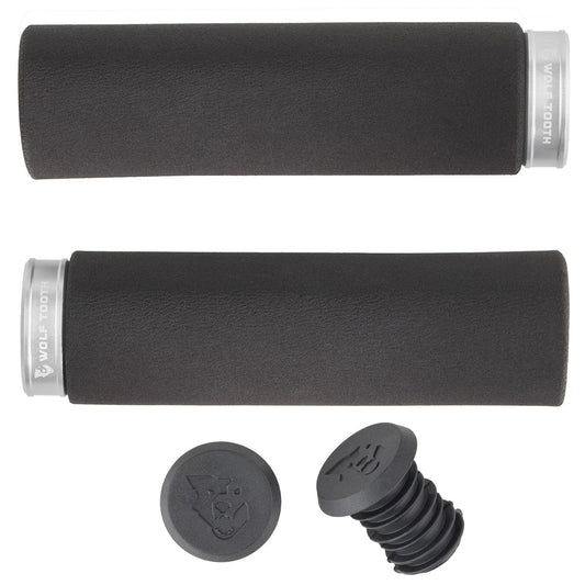 Wolf Tooth Fat Paw Lock-on Grips - Black/Raw Silver